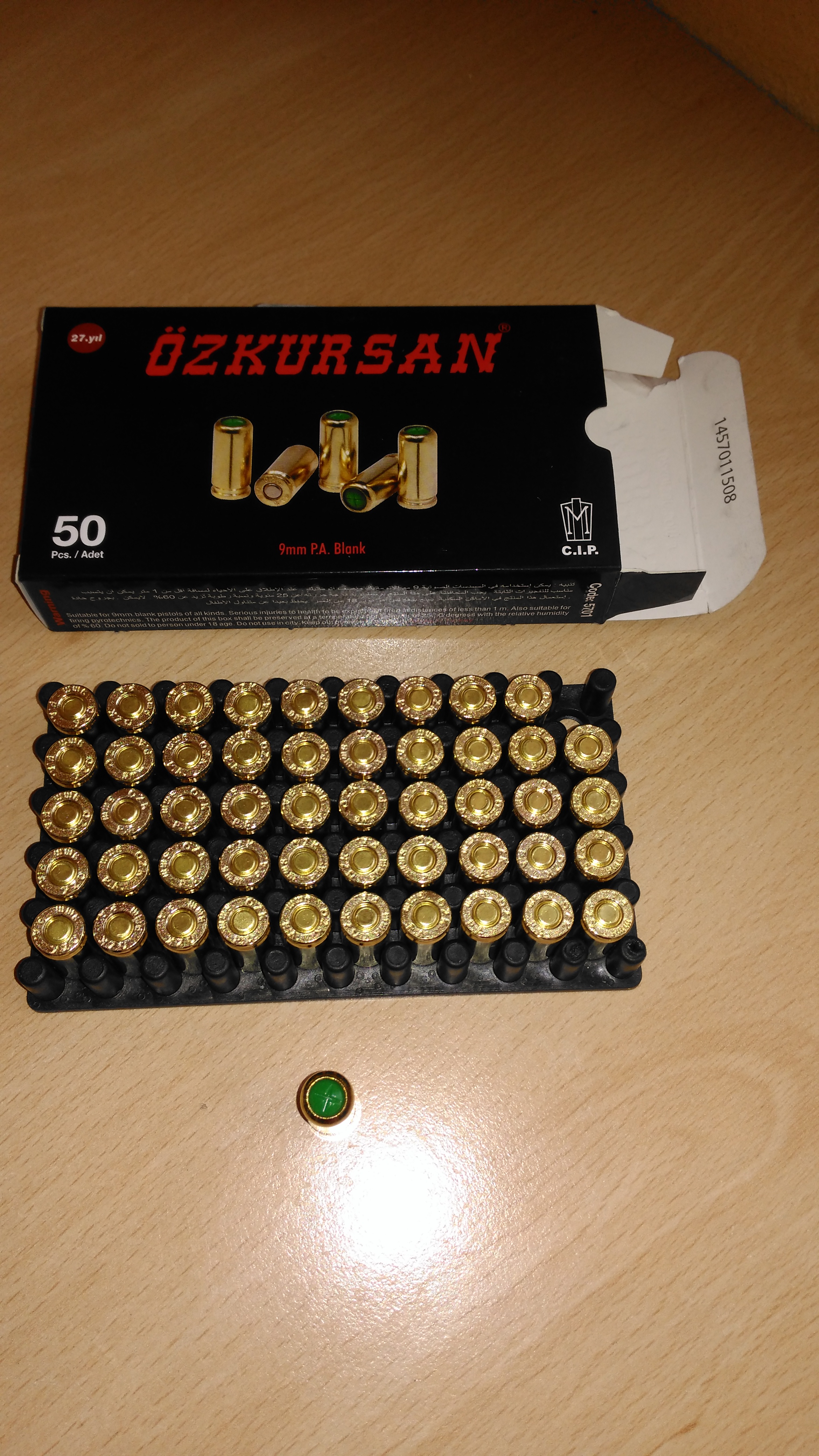 foto Pistolov munice zkursan 9 mm